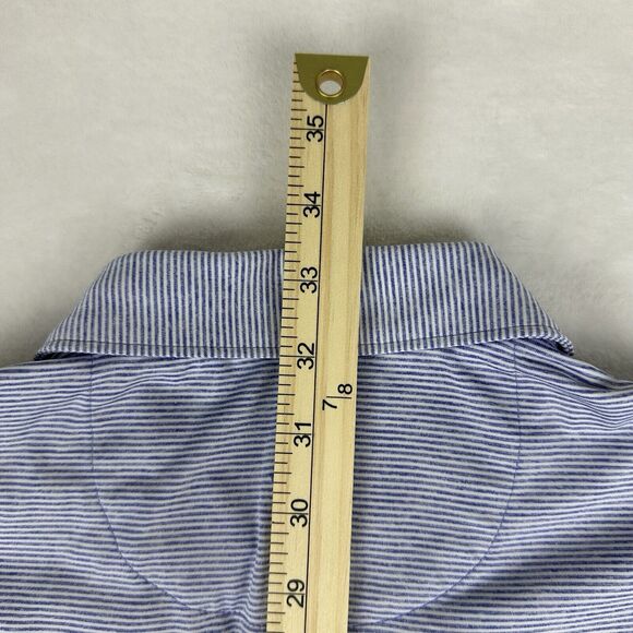 Johnnie-O Men's Performance Polo Shirt XXL Blue White Striped Short Sleeve - Picture 12 of 13